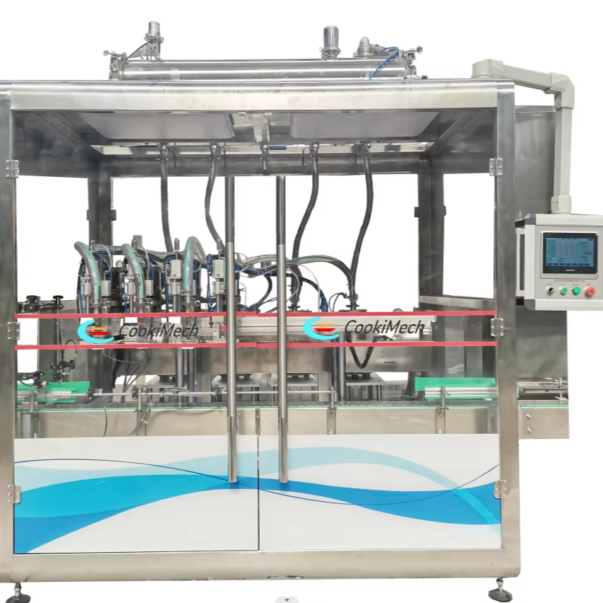 Servo motor 4 head small scale mini bottle can food olive sweet candy fertilizer filling machine