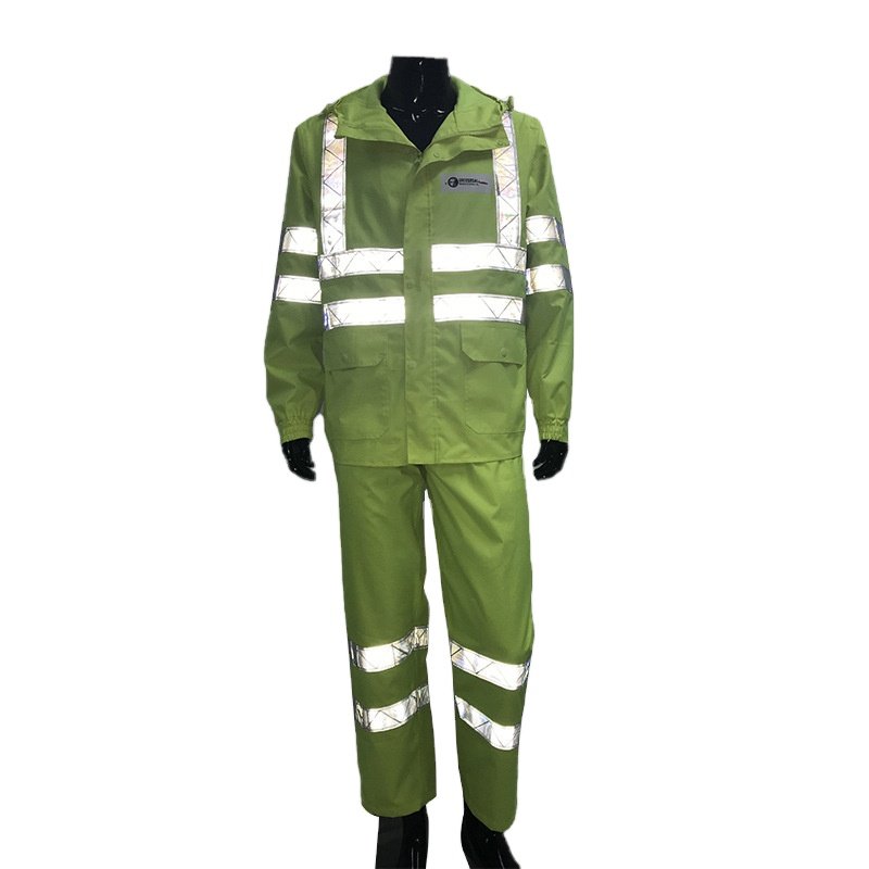 Waterproof Raincoat Hi Vis Safety Rainsuit Sets Traffic Duty Patrol Road Construction Work Reflective Rain Suit