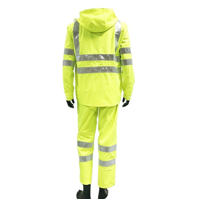 Waterproof Raincoat Hi Vis Safety Rainsuit Sets Traffic Duty Patrol Road Construction Work Reflective Rain Suit