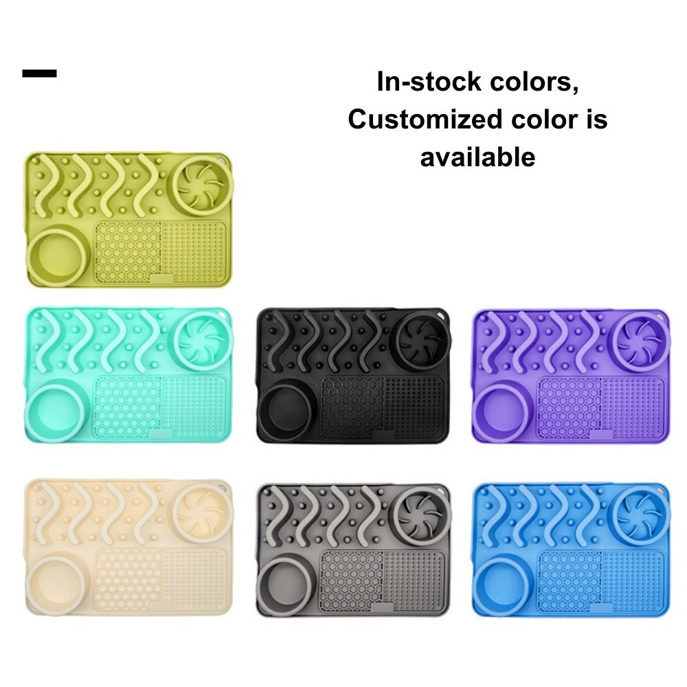 Pet Products Slow Feeder Dog Bowls with Lick Mat 2 in 1 Slow Down Eating Non Slip BPA Free Silicone Mat Pet Feeder Bowl