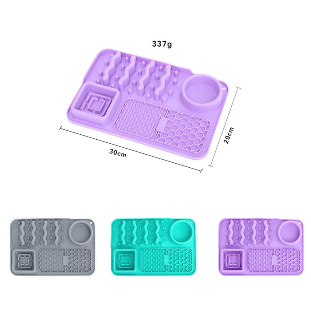 Pet Products Slow Feeder Dog Bowls with Lick Mat 2 in 1 Slow Down Eating Non Slip BPA Free Silicone Mat Pet Feeder Bowl