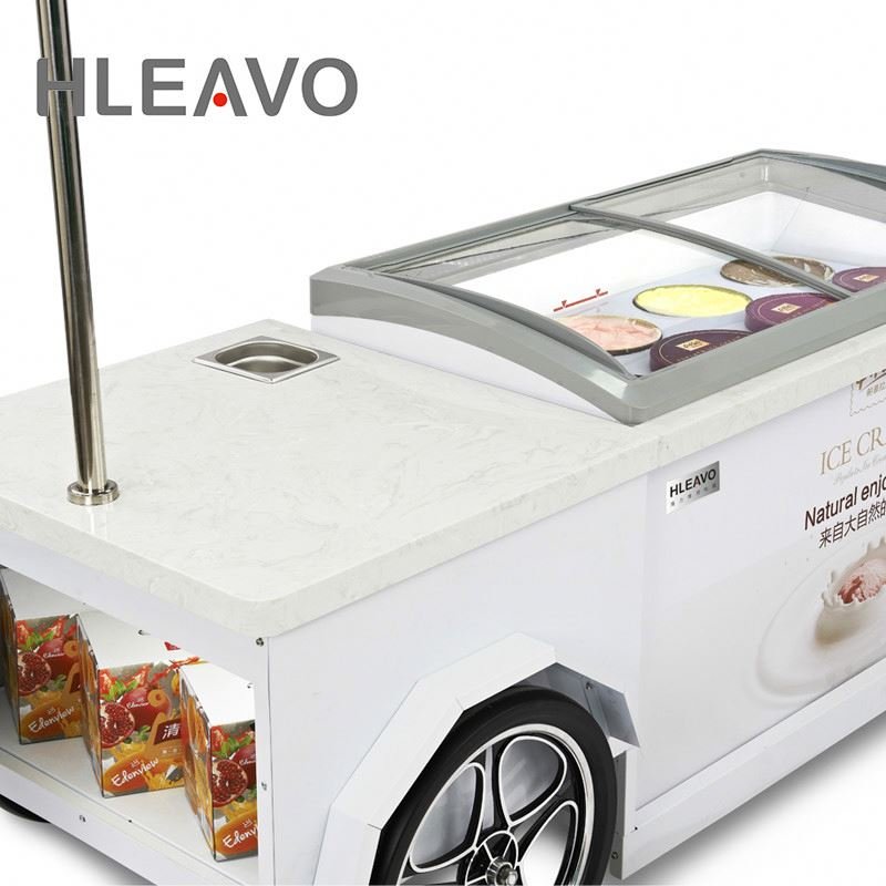 2021 Hot selling fashion and durable display trolley ice cream freezer cabinet