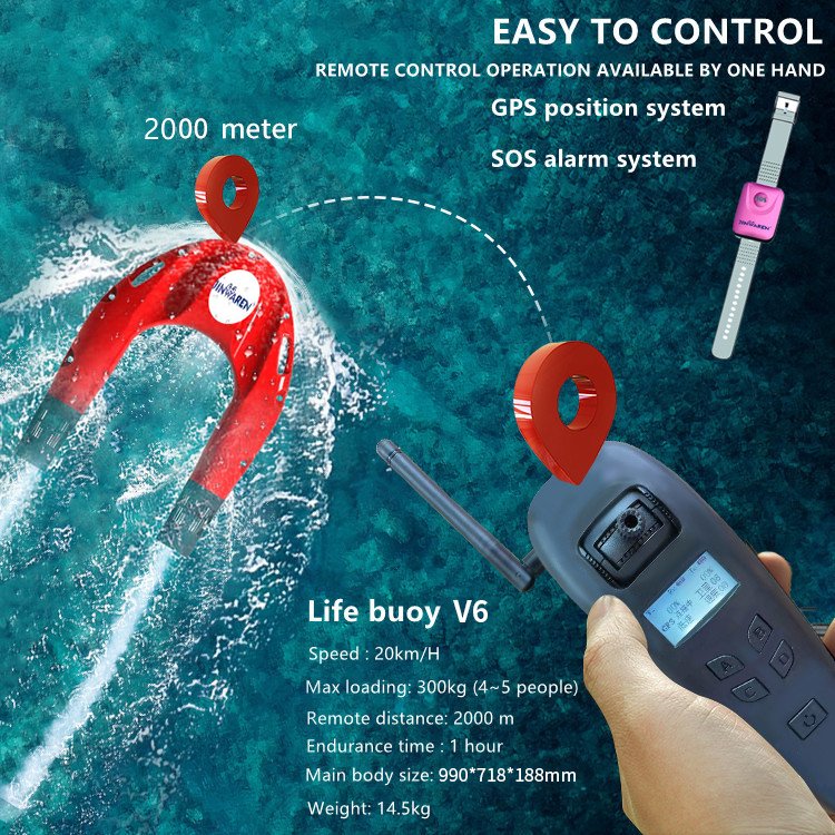 Water Emergency Rescue Equipment Waterproof With Electronic Intelligent Remote Control Life Saving Buoy Safety Marine Lifebuoy