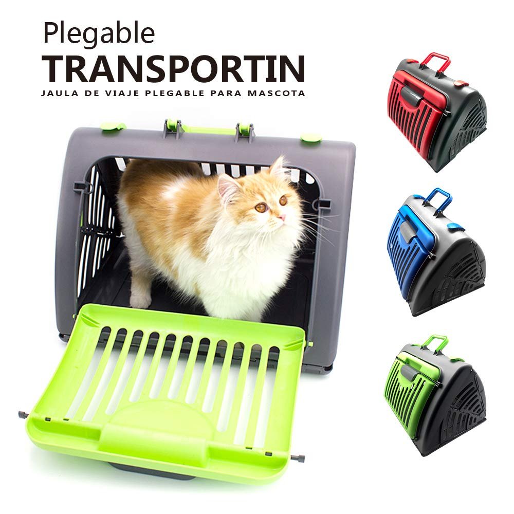 Petdom Designs Sport Pet Foldable Travel Cat Carrier With A Waterproof Bed - Front Door Plastic Collapsible Carrier