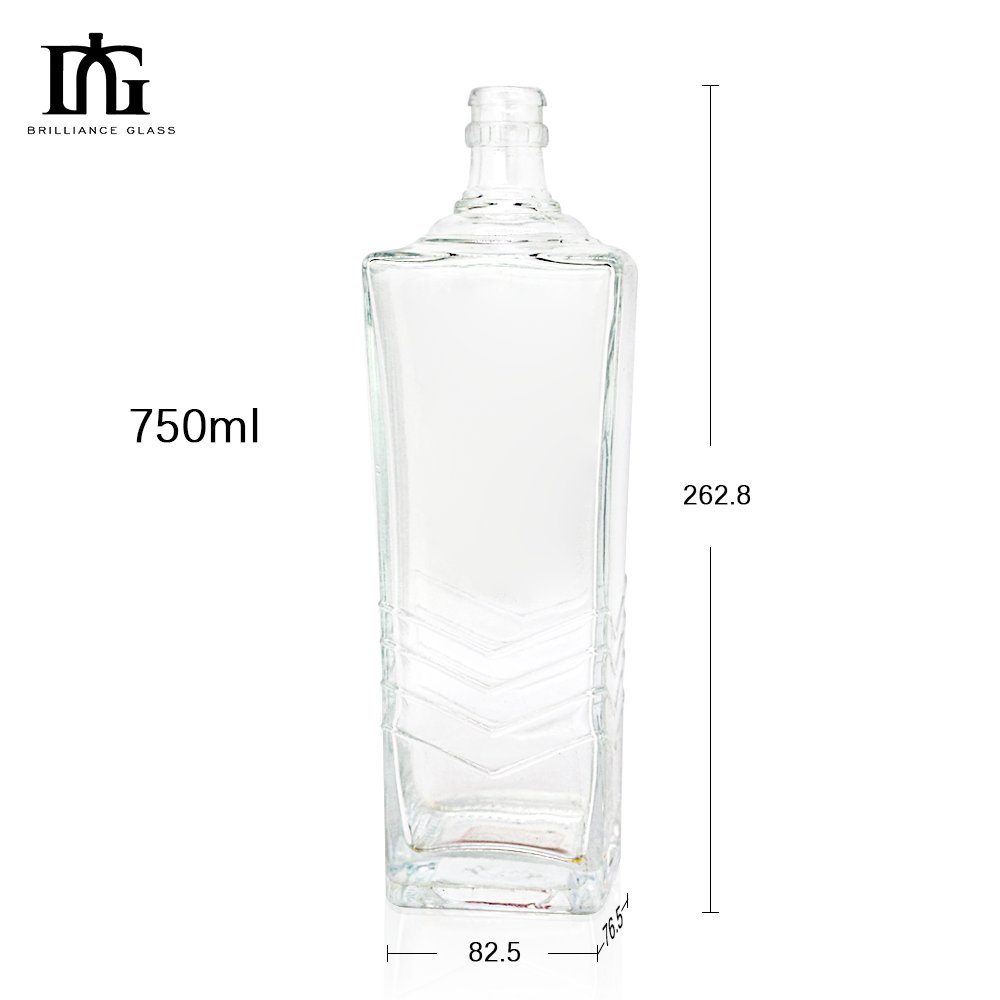 wine brandy vodka clear reusable miniature liquor bottle New product wholesale Good price 500ml 750ml