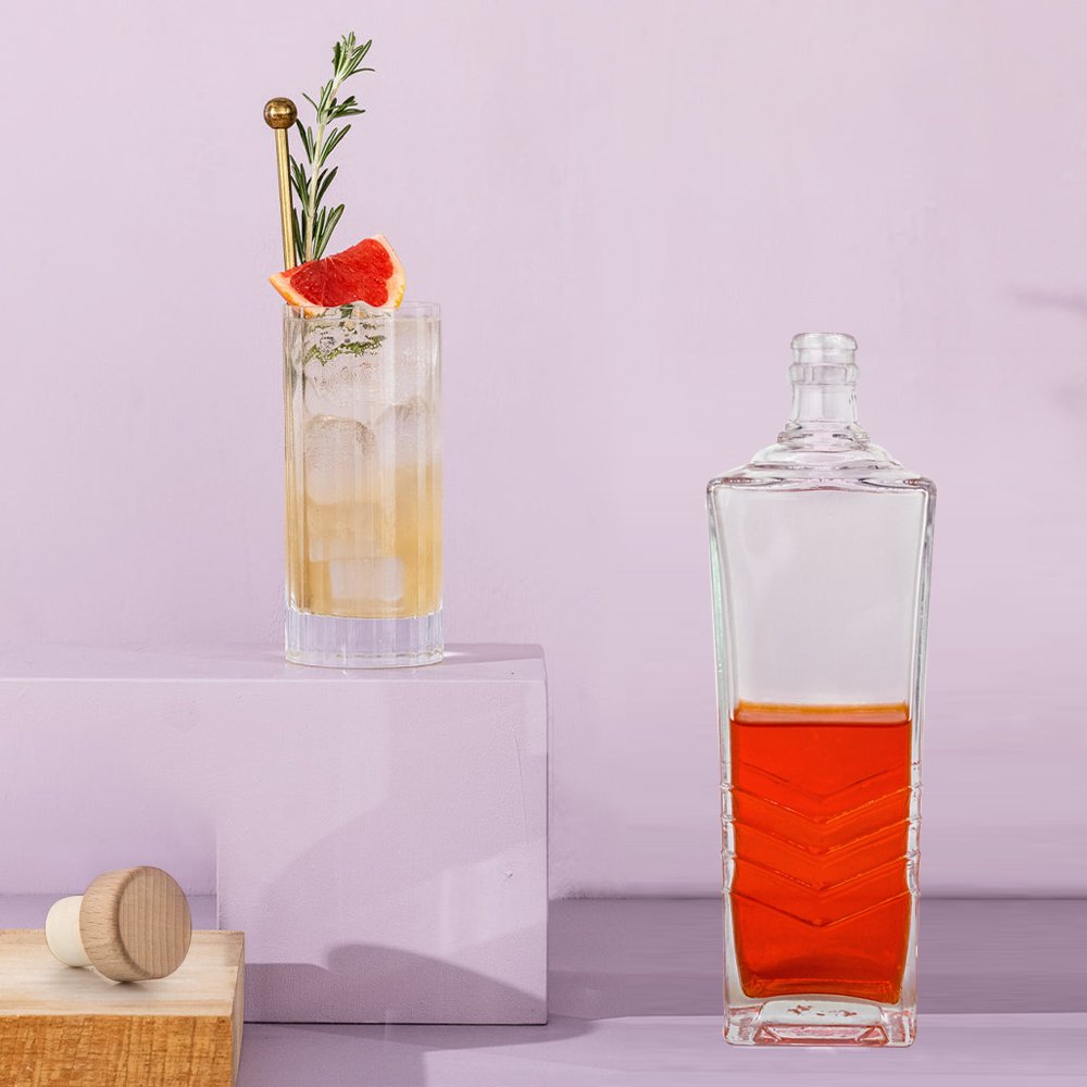 wine brandy vodka clear reusable miniature liquor bottle New product wholesale Good price 500ml 750ml