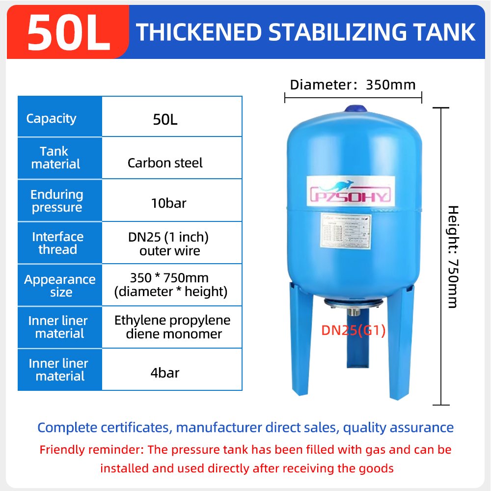 Manufacturers can Customize 8L 10bar Vertical Air Compressor Receiver Pressure Carbon Steel Water Supply Stabilizing Tank