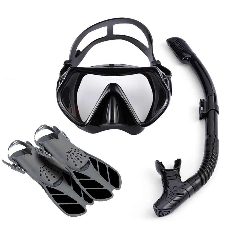 China Diving Mask Fins Set Suppliers Factory Wholesale Adults Diving Equipment Snorkel Fins Set With Diving Snorkeling Mask Set