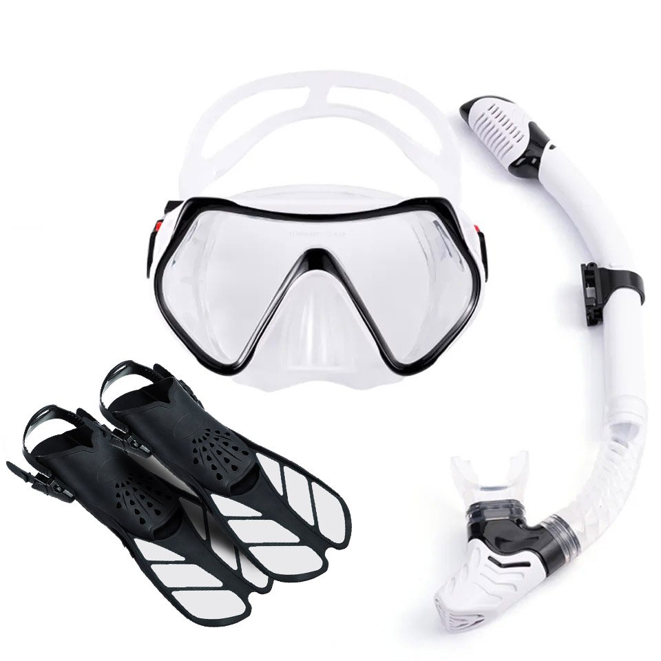 China Diving Mask Fins Set Suppliers Factory Wholesale Adults Diving Equipment Snorkel Fins Set With Diving Snorkeling Mask Set