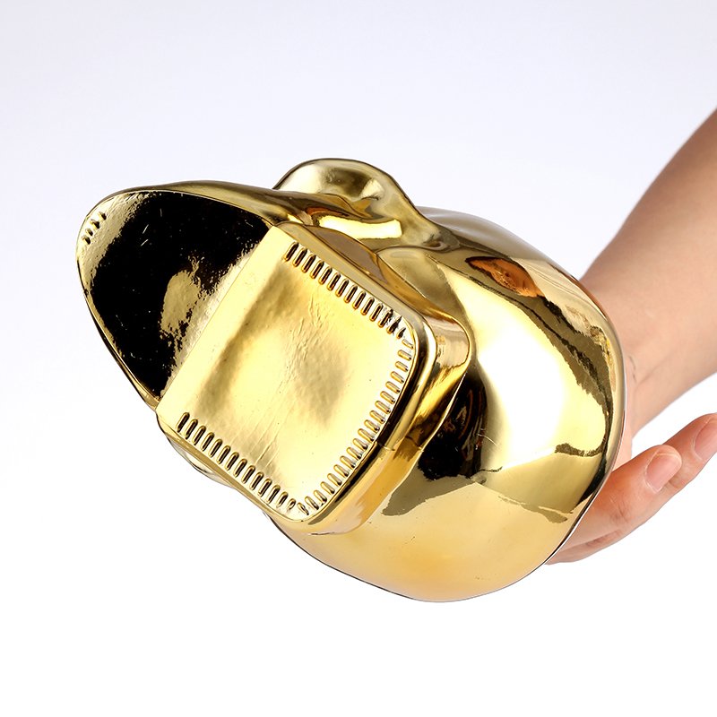 Skull Shape Glass Bottles Golden Electroplate High Quality Luxury Wine Gold Juice Bottles Customized Logo Beer Bottle Beverage