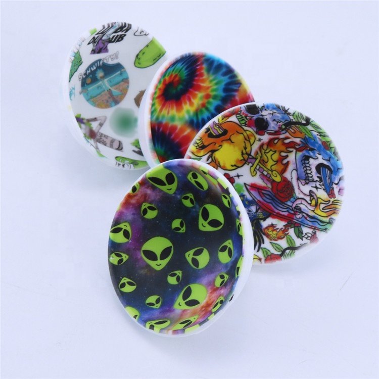 Cool Herb Water transfer Logos Print Tobacco Smoke Silicone Bowls Rolling Pocket Bowl Smoking Accessories