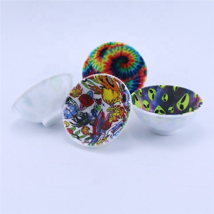 Cool Herb Water transfer Logos Print Tobacco Smoke Silicone Bowls Rolling Pocket Bowl Smoking Accessories