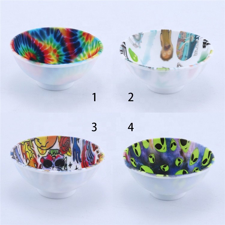 Cool Herb Water transfer Logos Print Tobacco Smoke Silicone Bowls Rolling Pocket Bowl Smoking Accessories