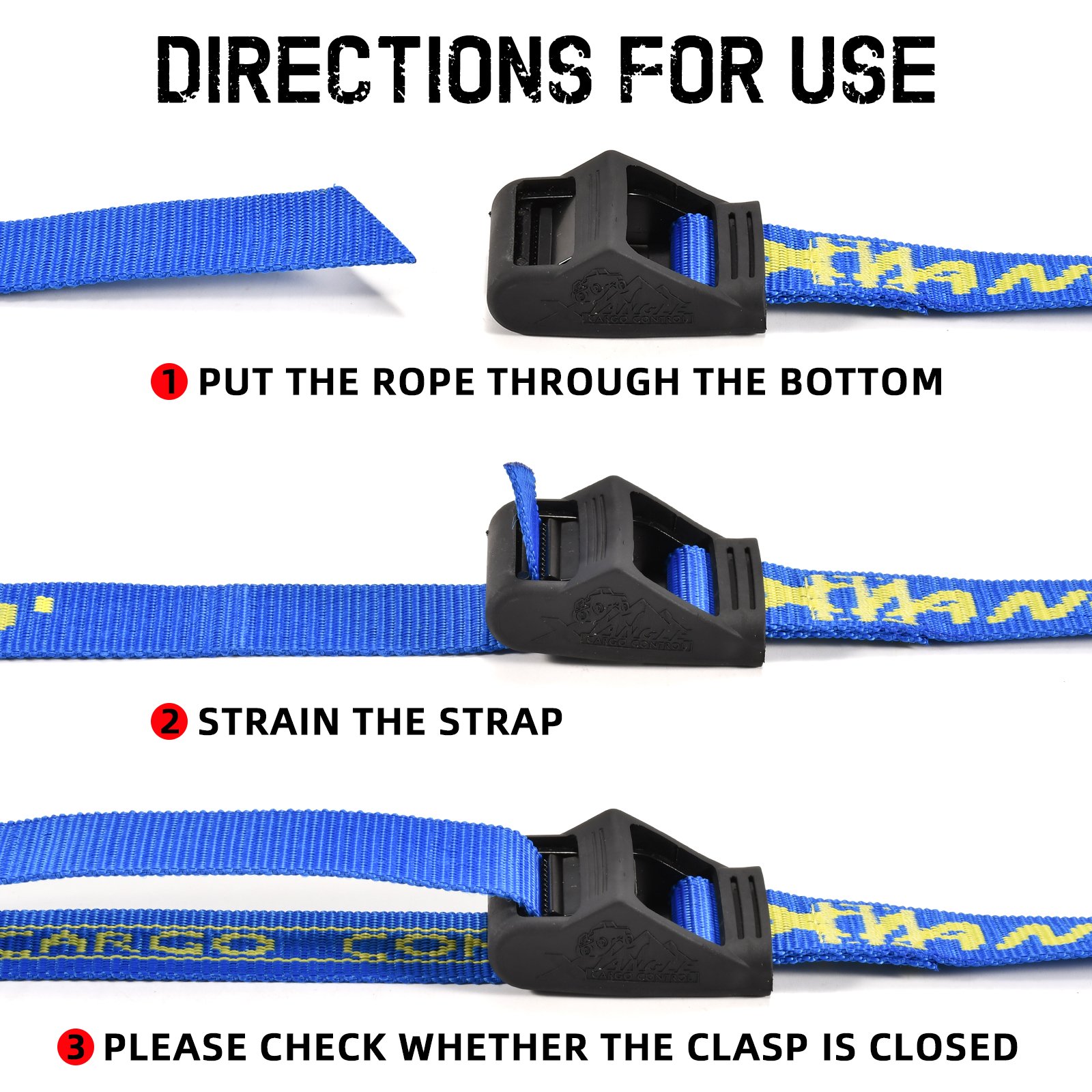 UV Resistant High Strength 1500lbs Lashing Load Kayak Straps Rubber Protector Cam Buckle Tie Downs For Outdoor