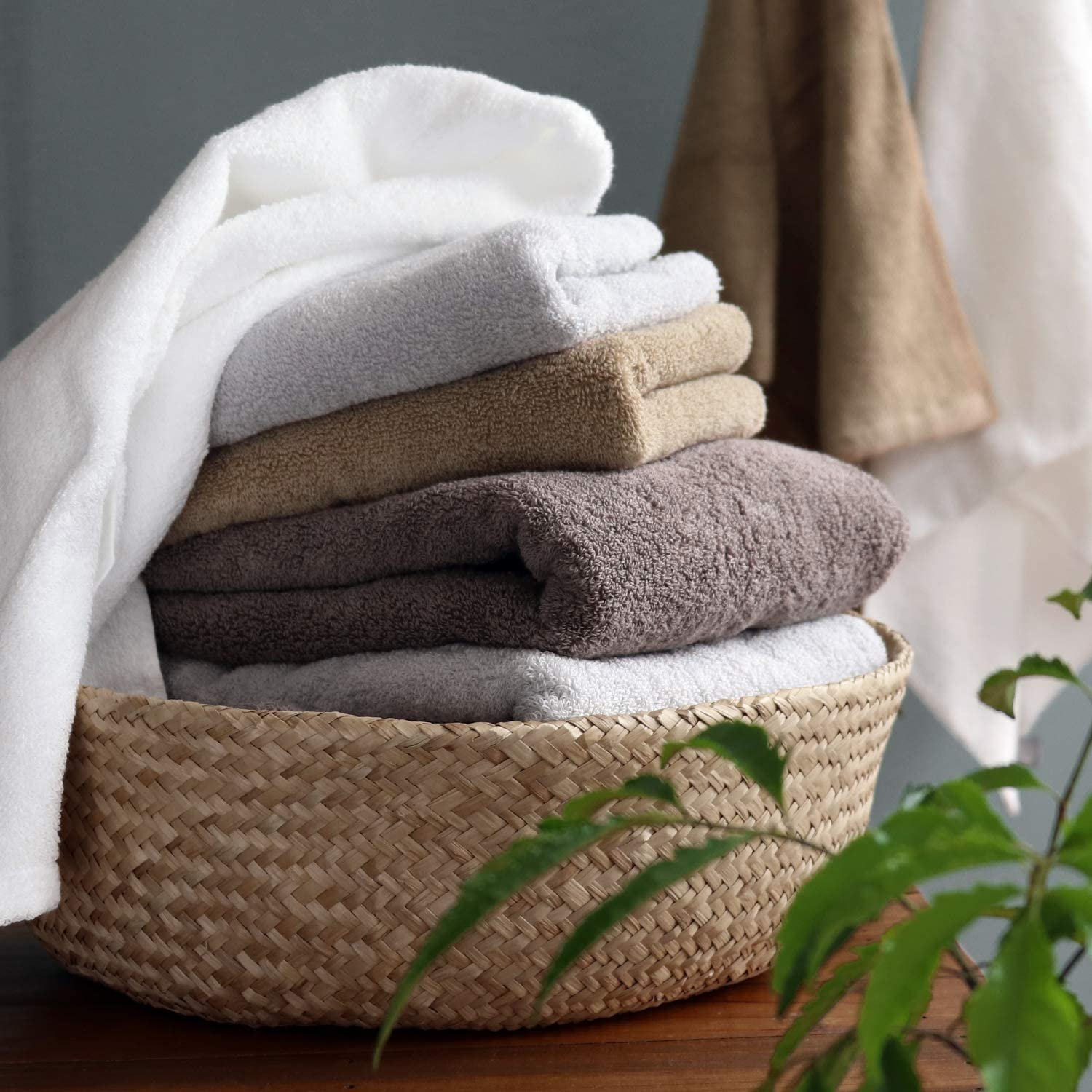 [Wholesale Products] 100% Organic Cotton Washcloth Made in Japan 34cm*36cm 400GSM Well Absorption Soft Fluffy Hand Towel Brown