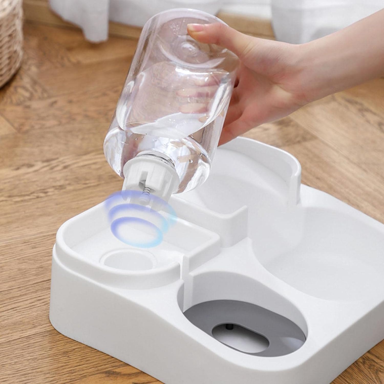 Pet dog automatic drinking water feeder 2.8L large capacity transparent visual food storage bowl