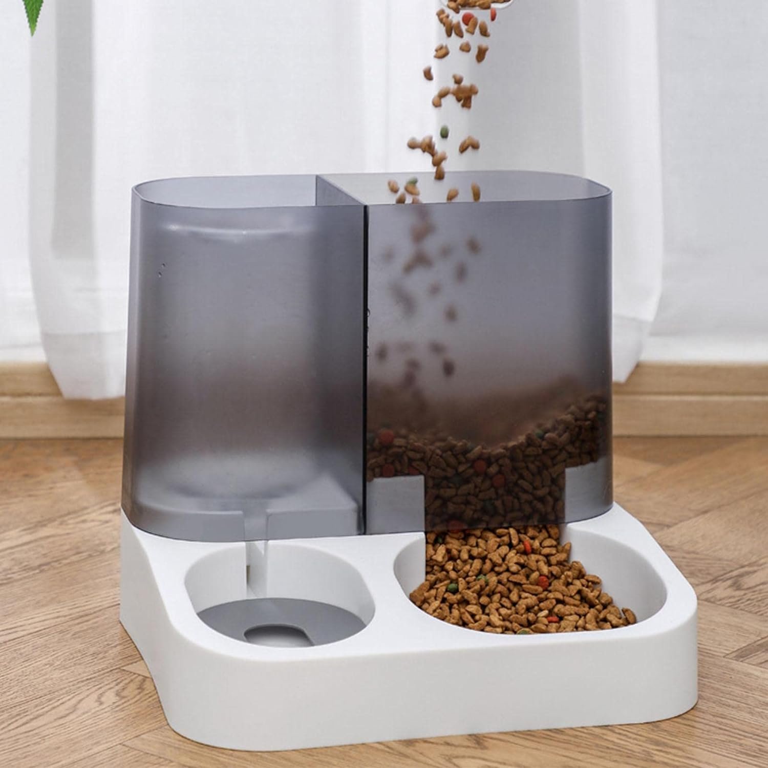 Pet dog automatic drinking water feeder 2.8L large capacity transparent visual food storage bowl