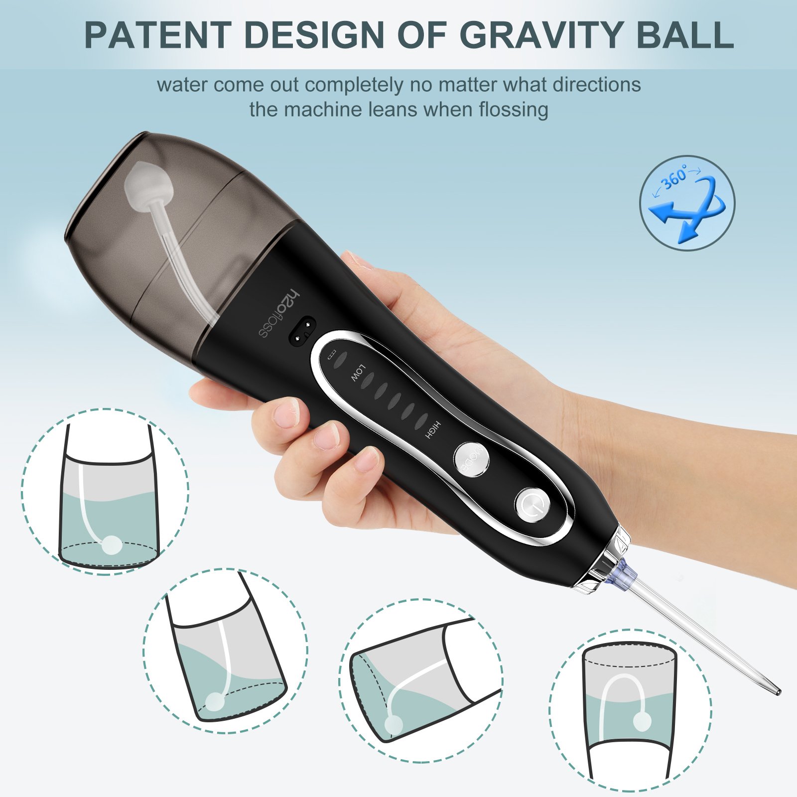 H2ofloss Oral Irrigator Wholesale Price IPX7 Waterproof Electric Teeth Whitening Equipment Travel Dental Floss Water Floss