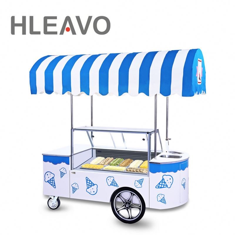 wholesale Novelty Qingdao Italian Ice Cream Frozen Yogurt Cart With Wheel
