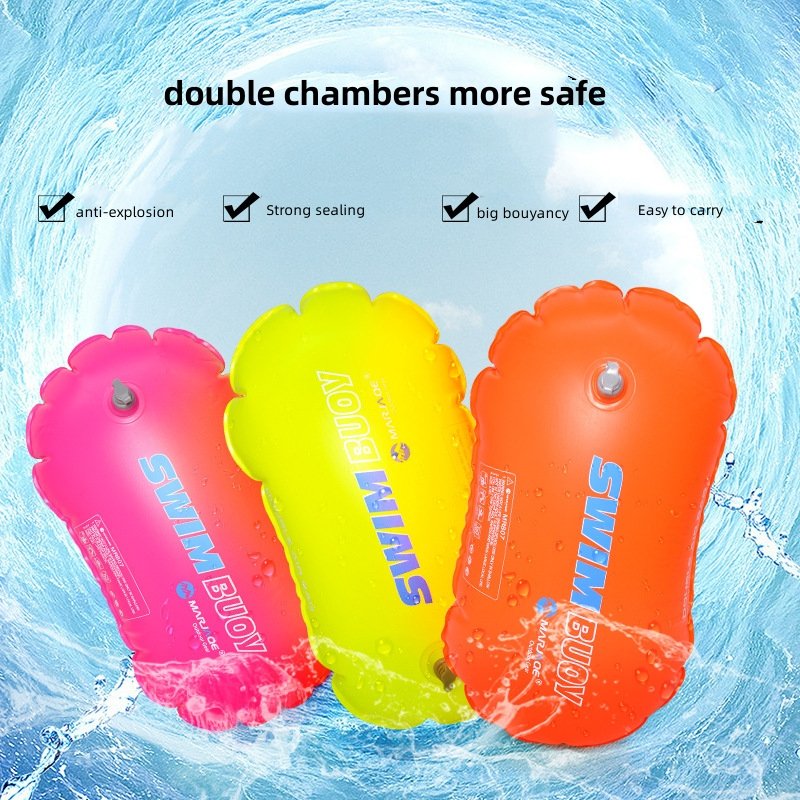 inflatable waterproof life saving airbag for safe swimming training dry bag tow float open water swim buoy safety