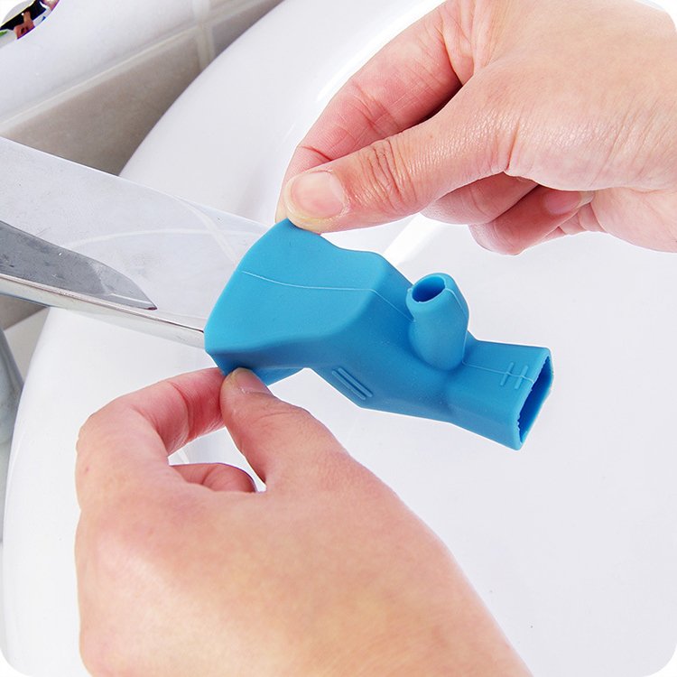 Safety children water tap extender silicone faucet extender double exit two shape anti-slip faucet