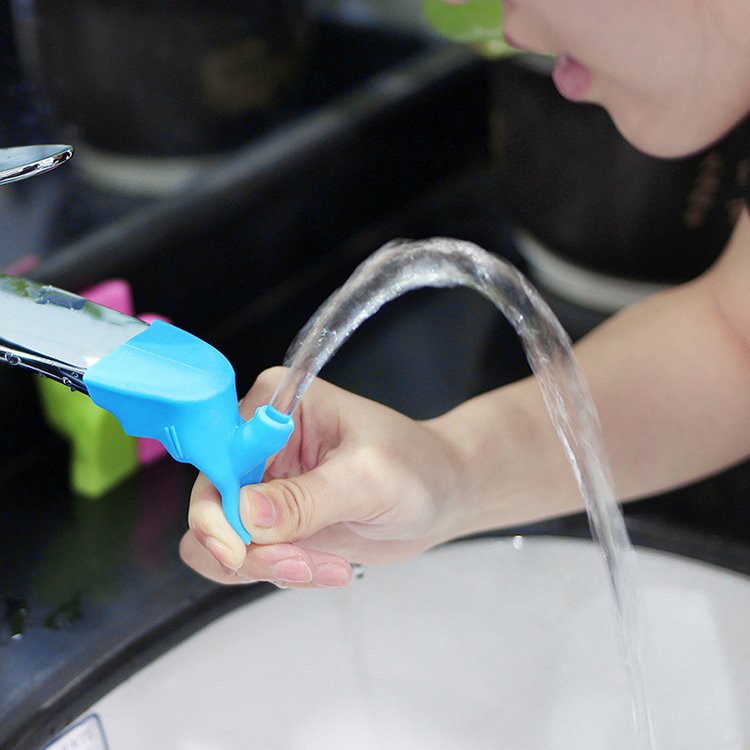 Safety children water tap extender silicone faucet extender double exit two shape anti-slip faucet