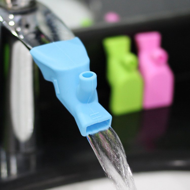 Safety children water tap extender silicone faucet extender double exit two shape anti-slip faucet