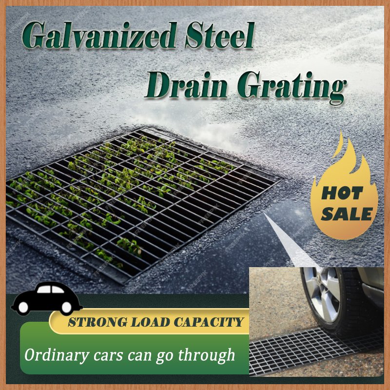 Steel Deck For Parking Lot Truck Driveway Grate Car Wash Metal Drain Drainage Floor Galvanized Steel Grating Gutter