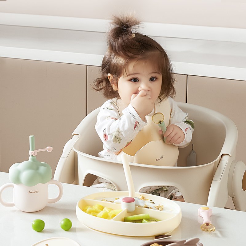 Factory Custom Silicone 2 in 1 Children Water Milk Cup Toddler Kids Utensils Baby Learning Sippy Cup with Straw
