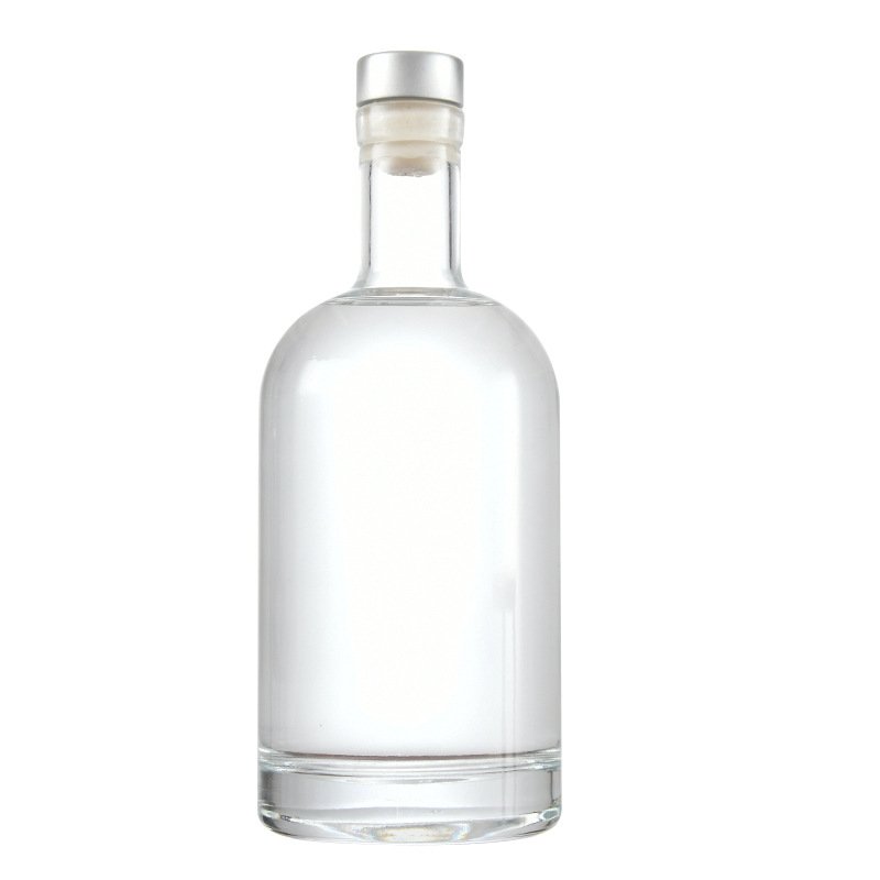 Customization vodka whiskey gine glass bottles for alcoholic beverages with lid