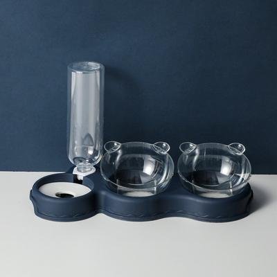 Pet Cat Bowl Automatic Feeder 3-in-1 Dog Cat Food Bowl With Water Fountain Double Drinking Raised Stand Dish Bowls For Cats