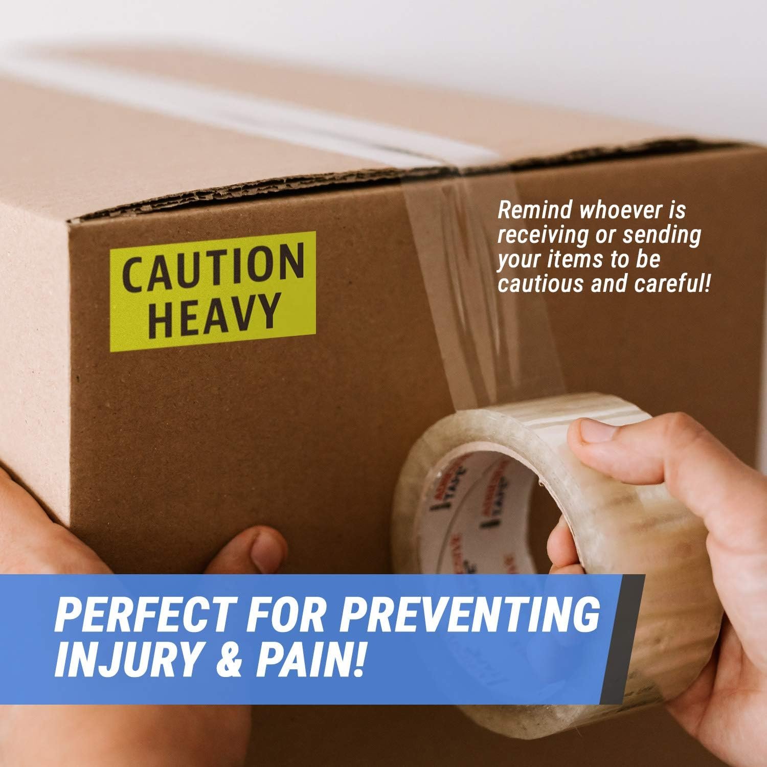 Caution Heavy Care Stickers Heavy Labels Sticker for Shipping Moving Handling Heavy Alert Warning Caution Yellow Label