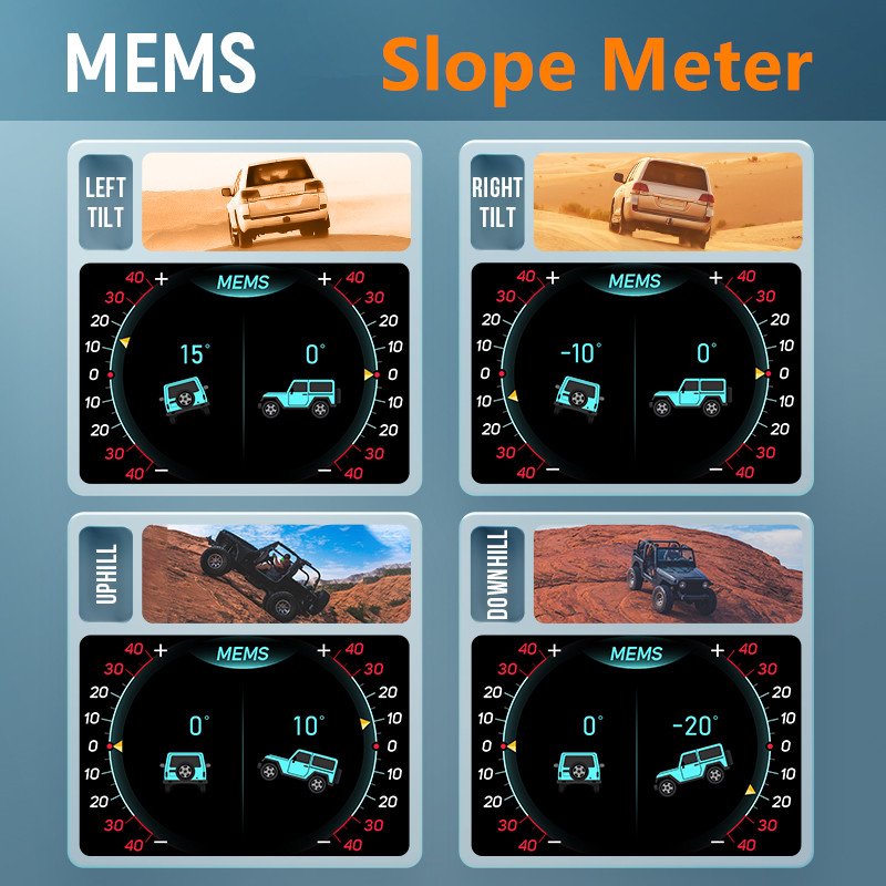 2022 New Product Factory Direct Auto Over Speed Alarm OBD2 GPS+Beidou Slope Meter Smart Gauge HUD Head Up Display