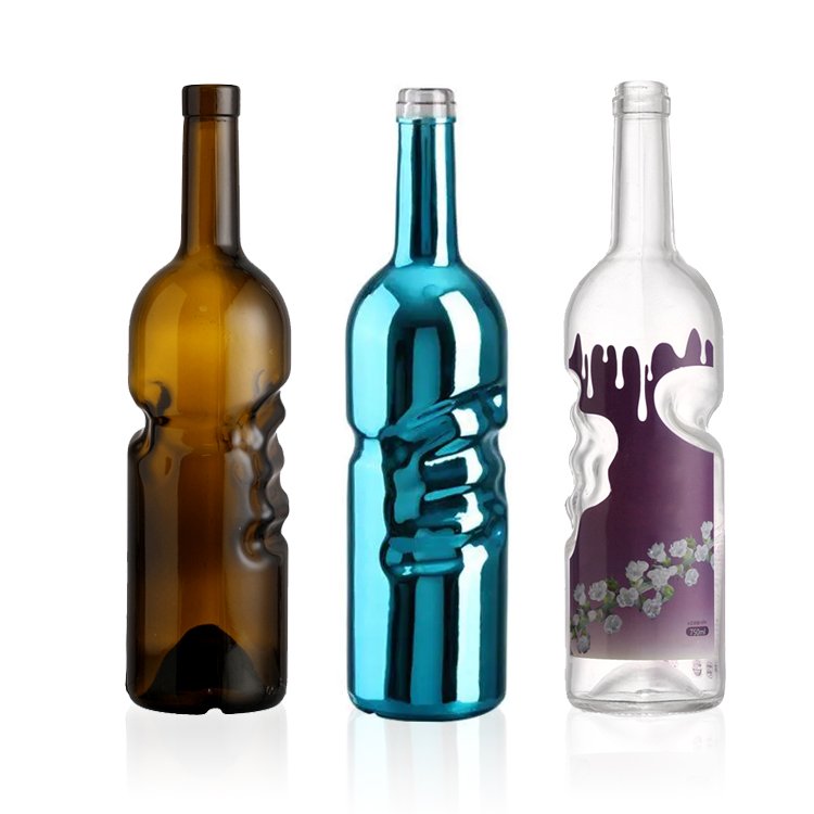 Vodka Bottle 500ml 750 Ml cork Corked Sparkling Wine Glass Bottles screw Rotating Glass Wine Bottle Strap
