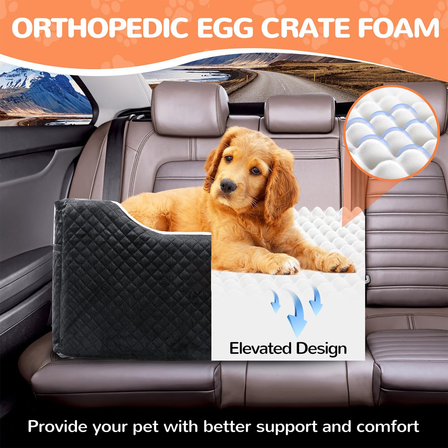 Wholesale Carring Pet Car Seat Bed High Quality Waterproof Oxford Water-proof Pet Car Safety Seat Bed Travel Car Carring Seat