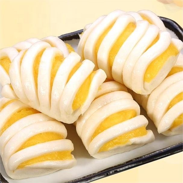 HACCP Certified Steamed Twisted Roll with Custard Chinese Custard Steamed Twisted Roll
