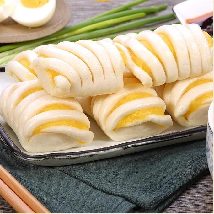 HACCP Certified Steamed Twisted Roll with Custard Chinese Custard Steamed Twisted Roll