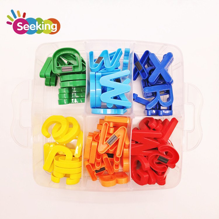 4 layer plastic kit box kids colourful magnetic letters and numbers and puzzle