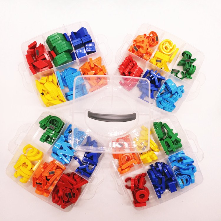 4 layer plastic kit box kids colourful magnetic letters and numbers and puzzle