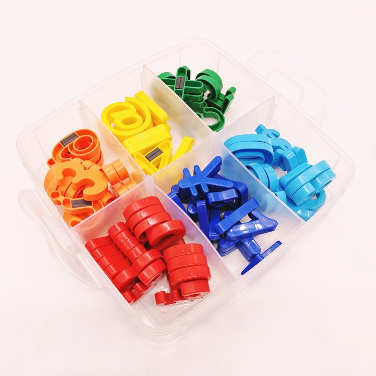 4 layer plastic kit box kids colourful magnetic letters and numbers and puzzle