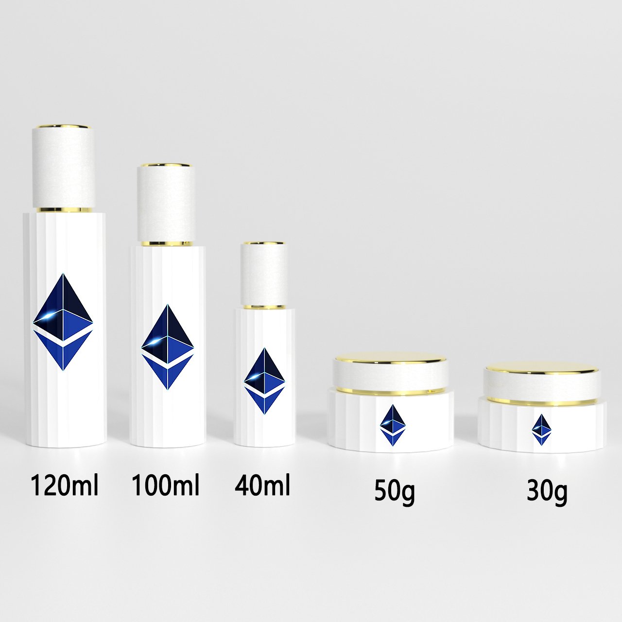 30g 50g 40ml 100ml 120ml Cosmetics Water Emulsion Essence Face Cream Spray Facial Cleanser Glass Bottle Sunscreen Container