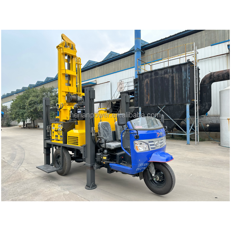 200 m Depth 140-254mm hole diameter tricycle water well drilling rig water boring machine for sale