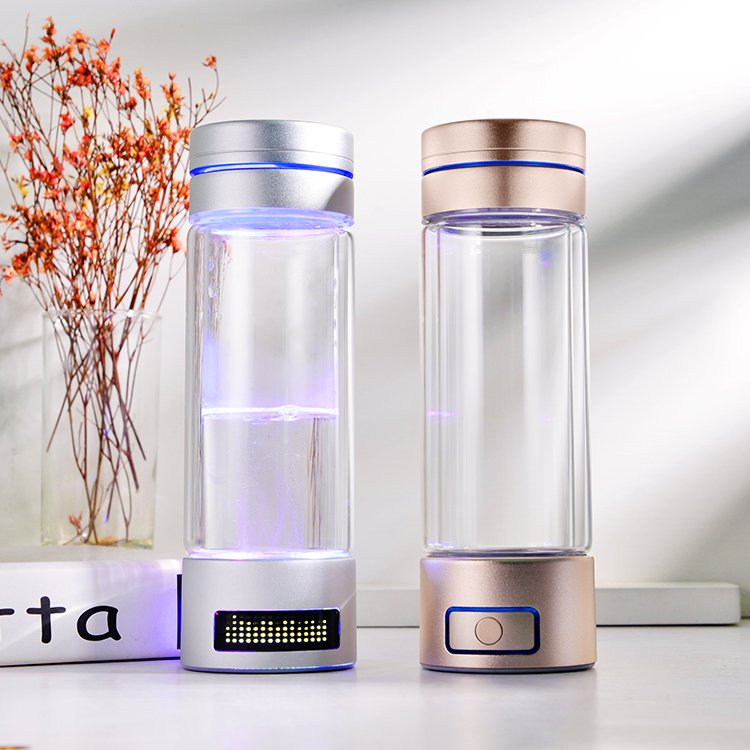 2023 white glass ionizer bottle hydrogen water bottle generator 5000 ppb hydrogen bottle water