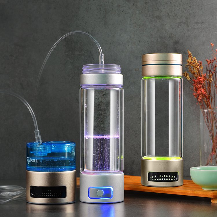 2023 white glass ionizer bottle hydrogen water bottle generator 5000 ppb hydrogen bottle water