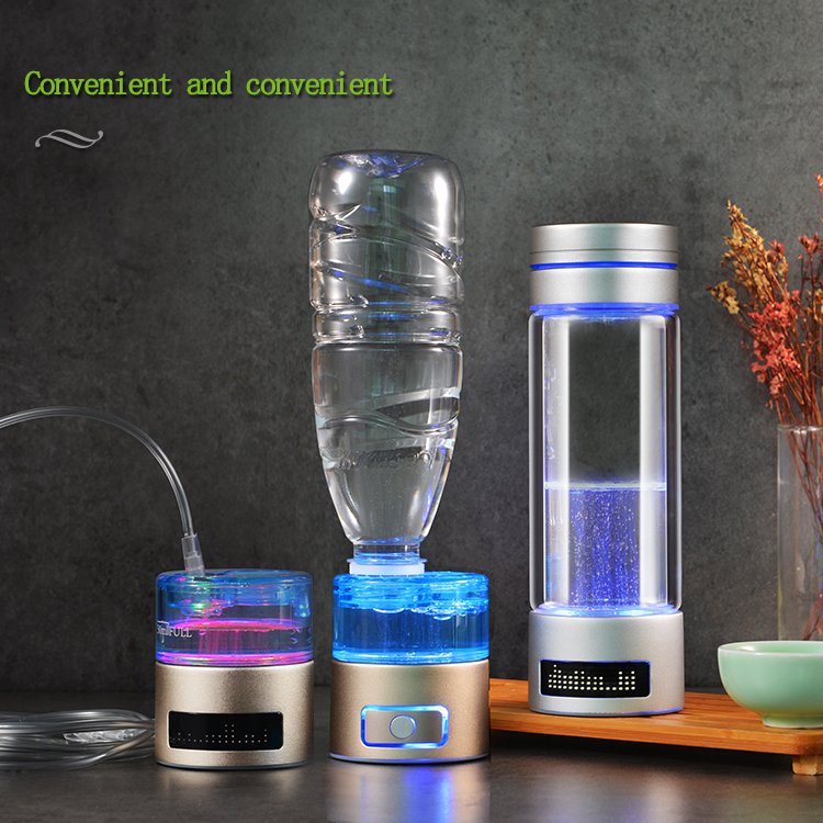 2023 white glass ionizer bottle hydrogen water bottle generator 5000 ppb hydrogen bottle water