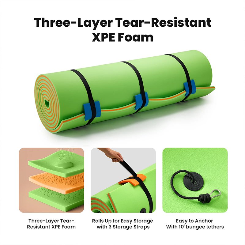 Huayi 3-layer Tear-resistant Xpe Foam Floating Water Mat