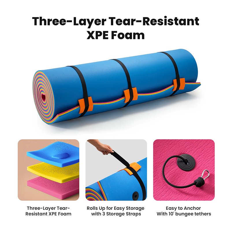 Huayi 3-layer Tear-resistant Xpe Foam Floating Water Mat