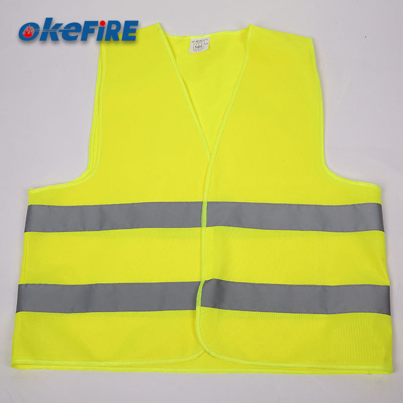 Okefire Hi Vis Reflective Safety Vest 100% Polyester Fluorescent with Customizable Logo Mesh Features