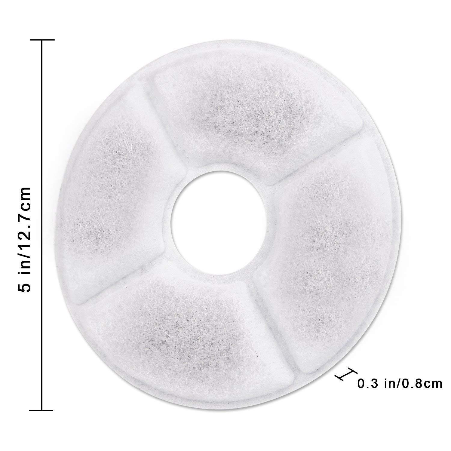 Replacement Filter Fit for 81oz/2.4L 3 Filtration System with 4 Pre-Filter Sponges Pet Water Fountain Filters