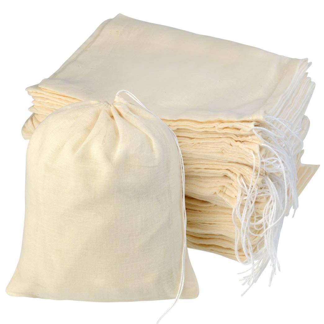 Premium natural Cotton Muslin Double Drawstring ECO friendly and reusable Bags for home storage and organizer fabric cloth bag